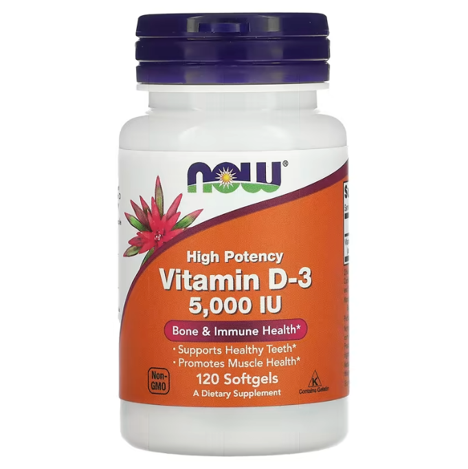 Vitamine D3 5000 UI NOW Foods