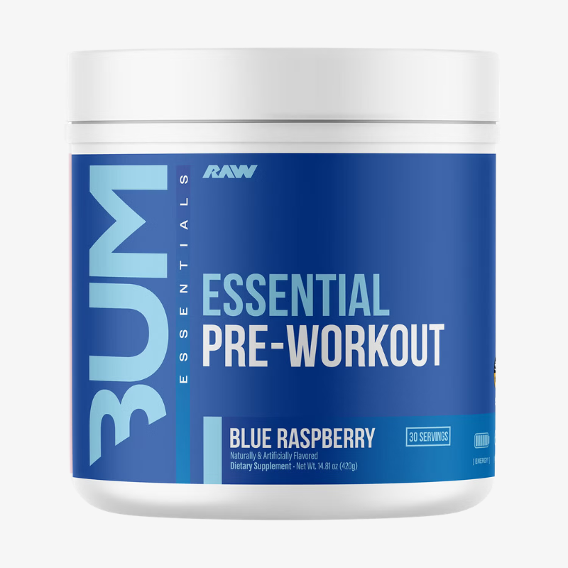 CBUM Essential Pre-Workout Raw Nutrition goût Framboise Bleue