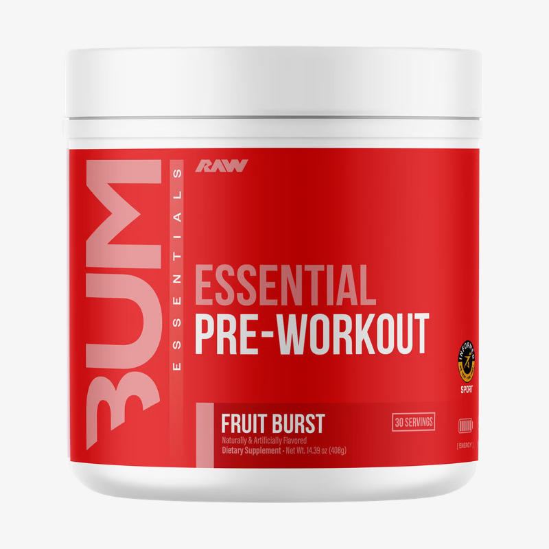 CBUM Essential Pre-Workout Raw Nutrition goût Fruit Burst