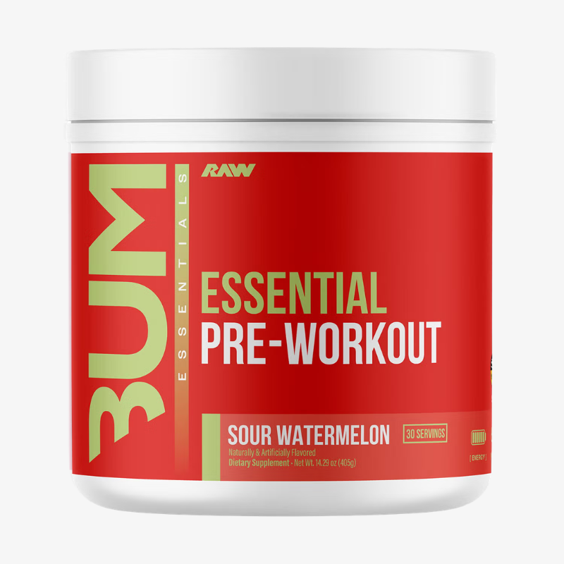 CBUM Essential Pre-Workout Raw Nutrition goût Pastèque Sour Watermelon