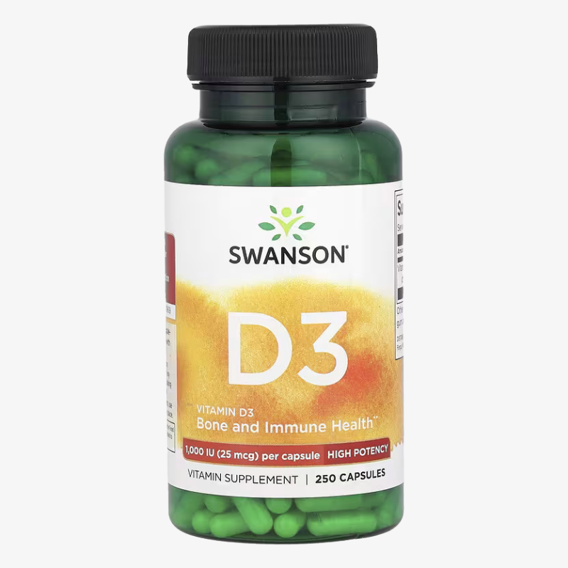 Vitamine D3 1000 UI Swanson complément alimentaire 250 capsules