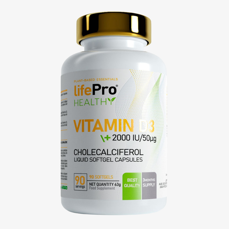 Vitamine D3 2000 UI LifePro complément alimentaire 90 capsules