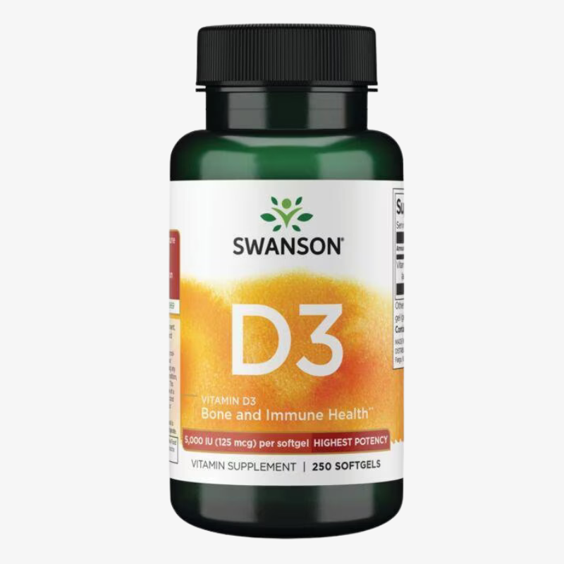 Vitamine D3 5000 UI Swanson complément alimentaire 250 capsules