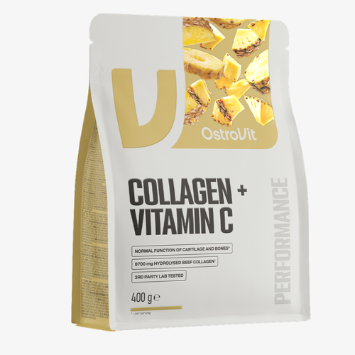 Collagène bovin hydrolysé avec vitamine C OstroVit goût Ananas 400 g en poudre