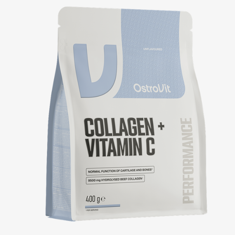 Collagène bovin hydrolysé avec vitamine C OstroVit goût Neutre 400 g en poudre