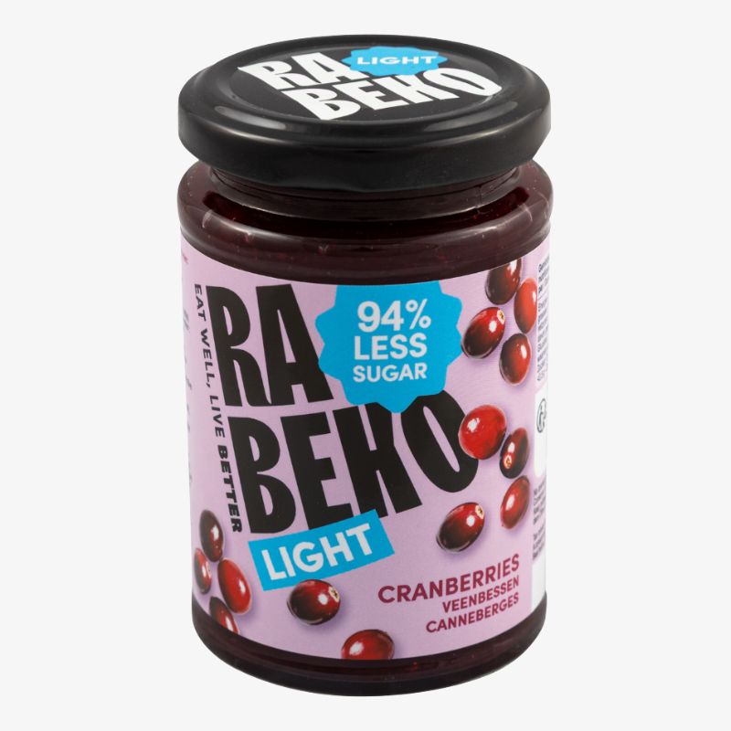 Confiture light Rabeko cranberries 235g sans sucre ajouté fitness
