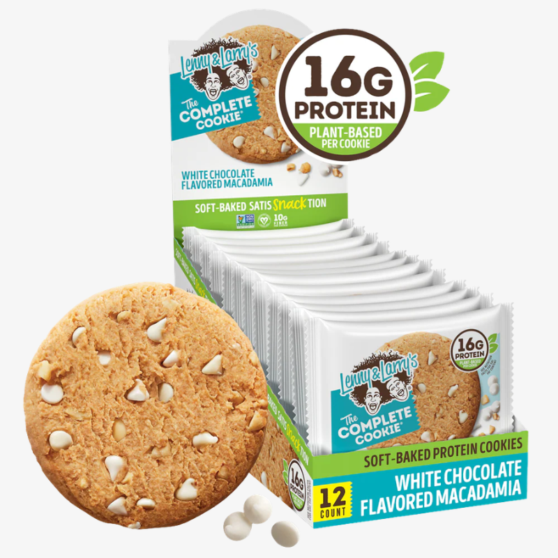 cookie proteine lenny and larrys 113 g chocolat blanc macadamia snack riche proteines