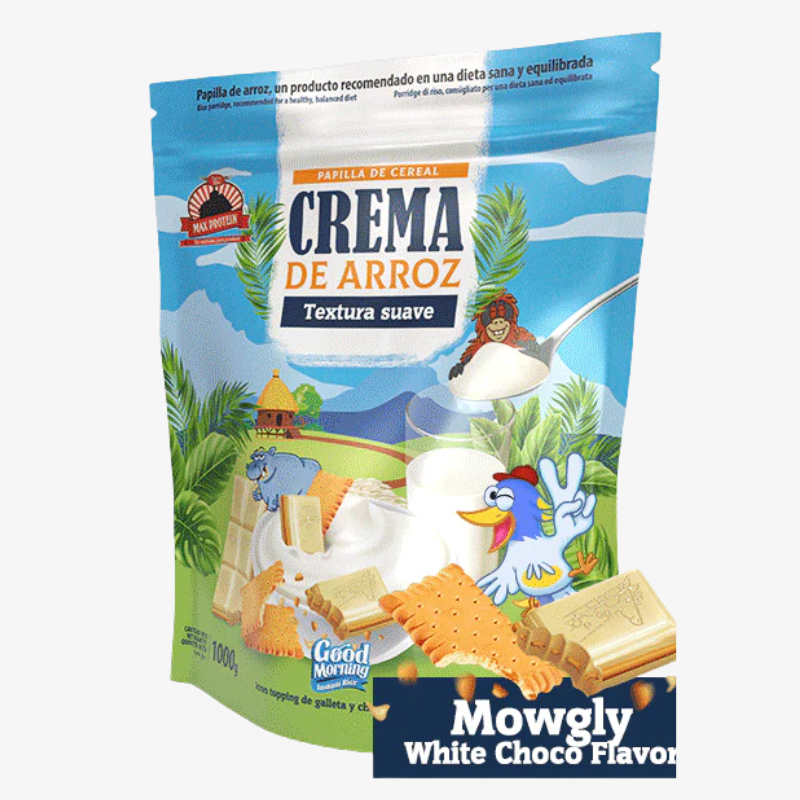 creme de riz max protein mowgly white choco 1kg crema de arroz