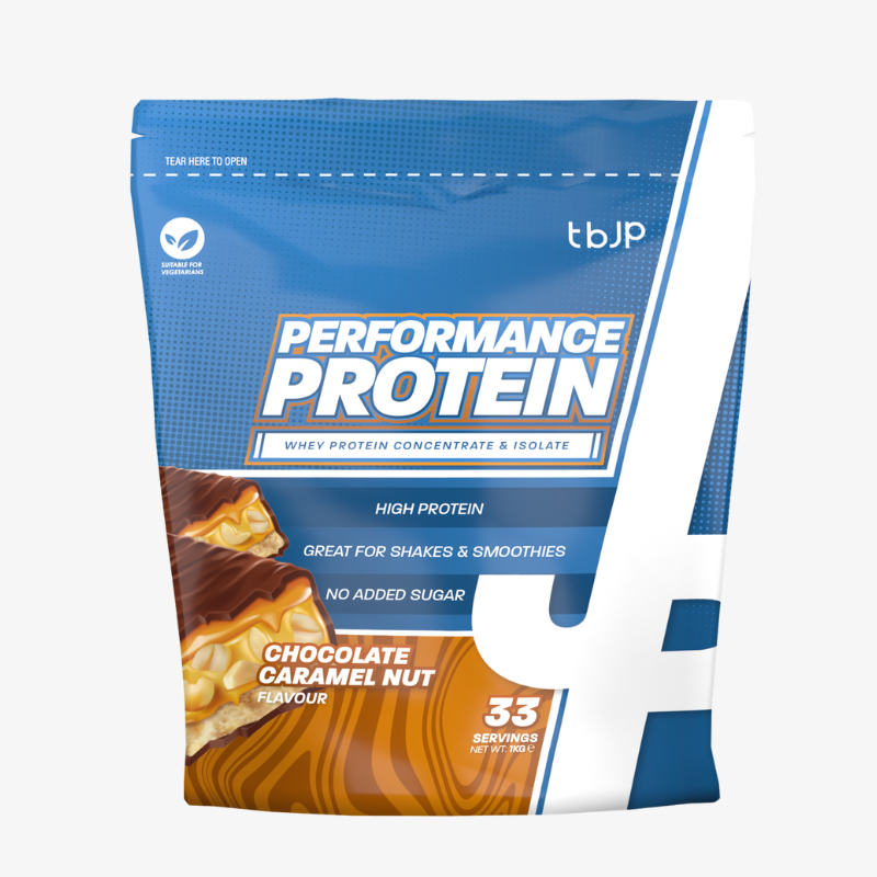 performance protein tbjp whey chocolat caramel noisette 1kg proteine