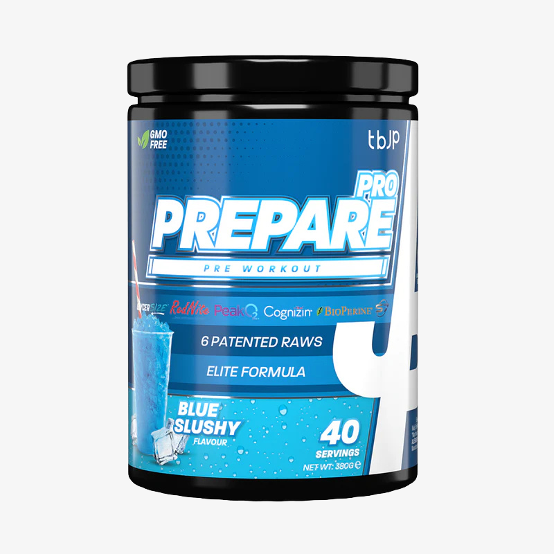 pre workout prepare pro tbjp blue slushie pre entrainement energie concentration 40 servings