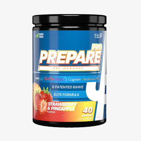 pre workout prepare pro tbjp fraise ananas pre entrainement energie endurance 40 servings
