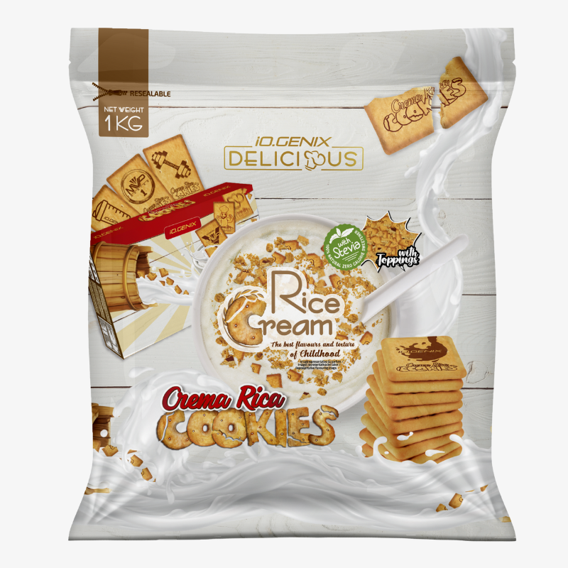 Crème de riz IO Genix biscuits à la crème 1kg glucides rapides petit déjeuner musculation
