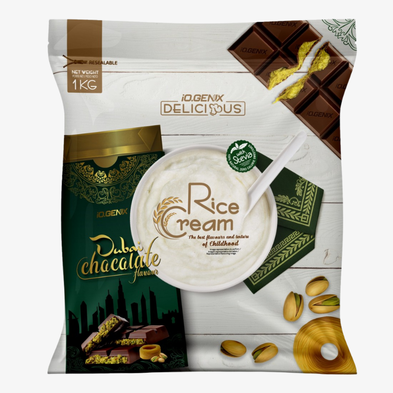 Crème de riz IO Genix dubai chocolate 1kg glucides énergie sport