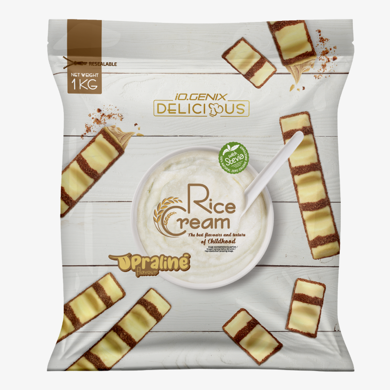 Crème de riz IO Genix praliné 1kg glucides énergie entraînement fitness