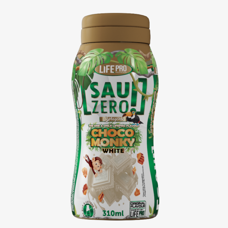 Sauce zero Life Pro choco monkey chocolat blanc 310 ml sans calories sans sucre fitness