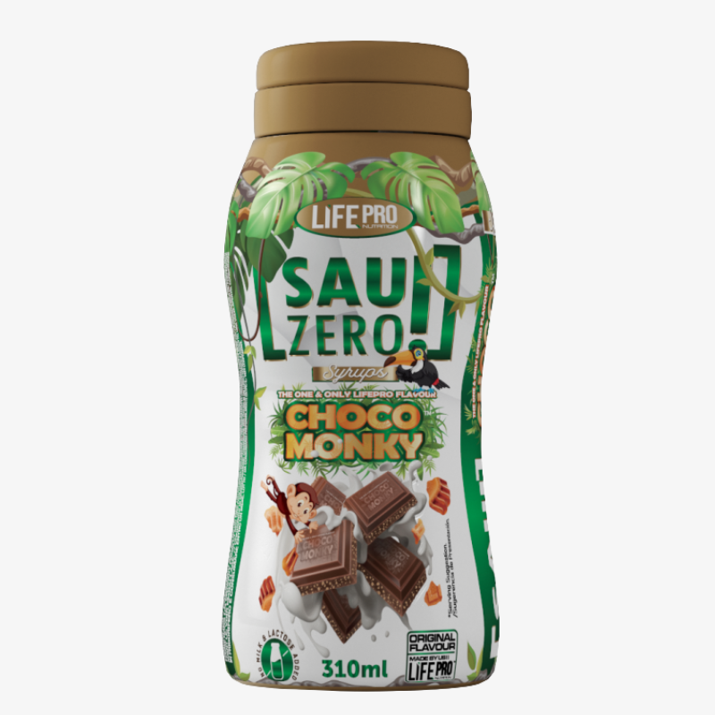 Sauce zero Life Pro choco monkey 310 ml sans calories sans sucre fitness