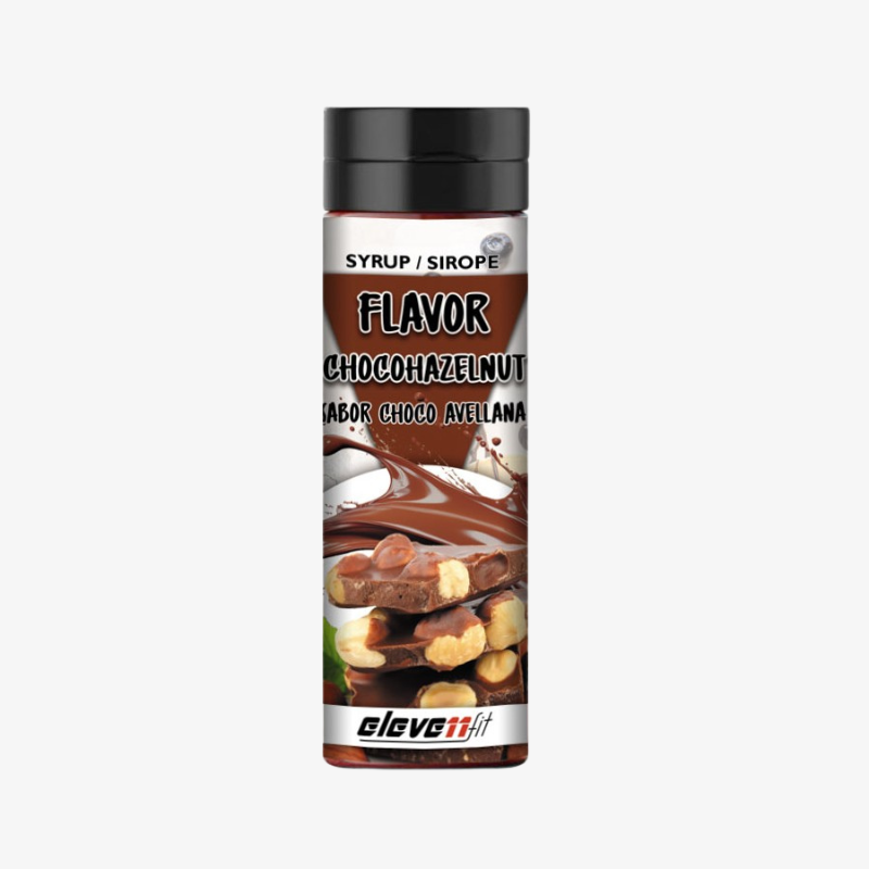 Sirop zero chocolat noisettes ElevenFit 330ml sirop sans sucre chocolat noisette pour pancakes et desserts