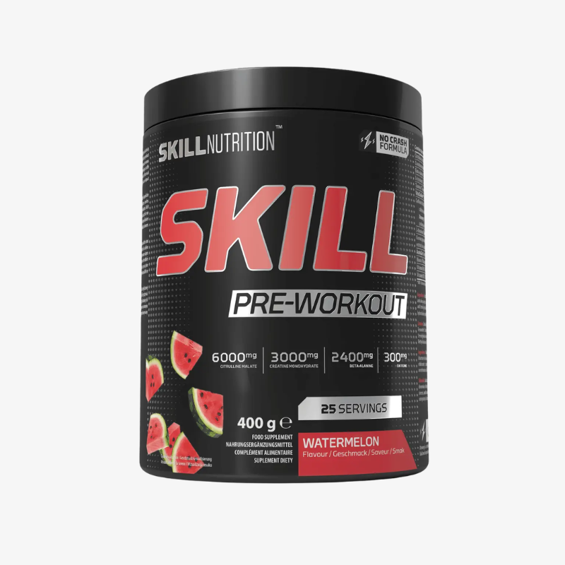 Skill Pre-Workout Watermelon Skill Nutrition 400g booster pré entraînement énergie focus