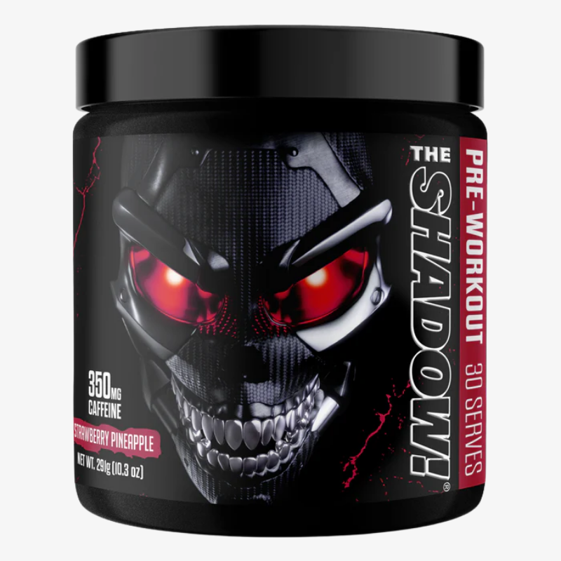 The Shadow Pre Workout 30 servings Strawberry Pineapple 350mg caffeine pre workout musculation