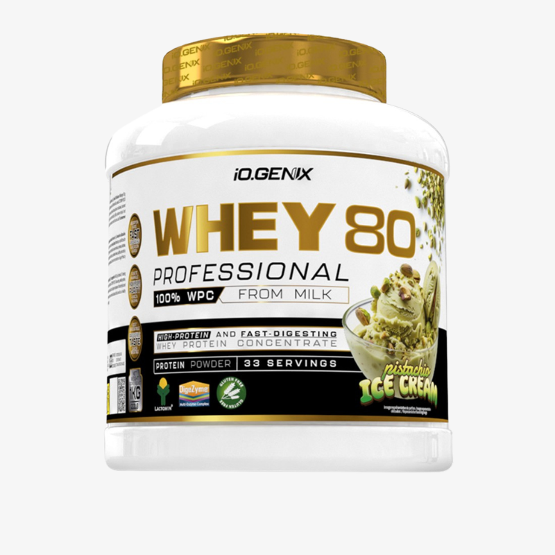 whey 80 iogenix pistache ice cream proteine whey musculation recuperation prise de muscle