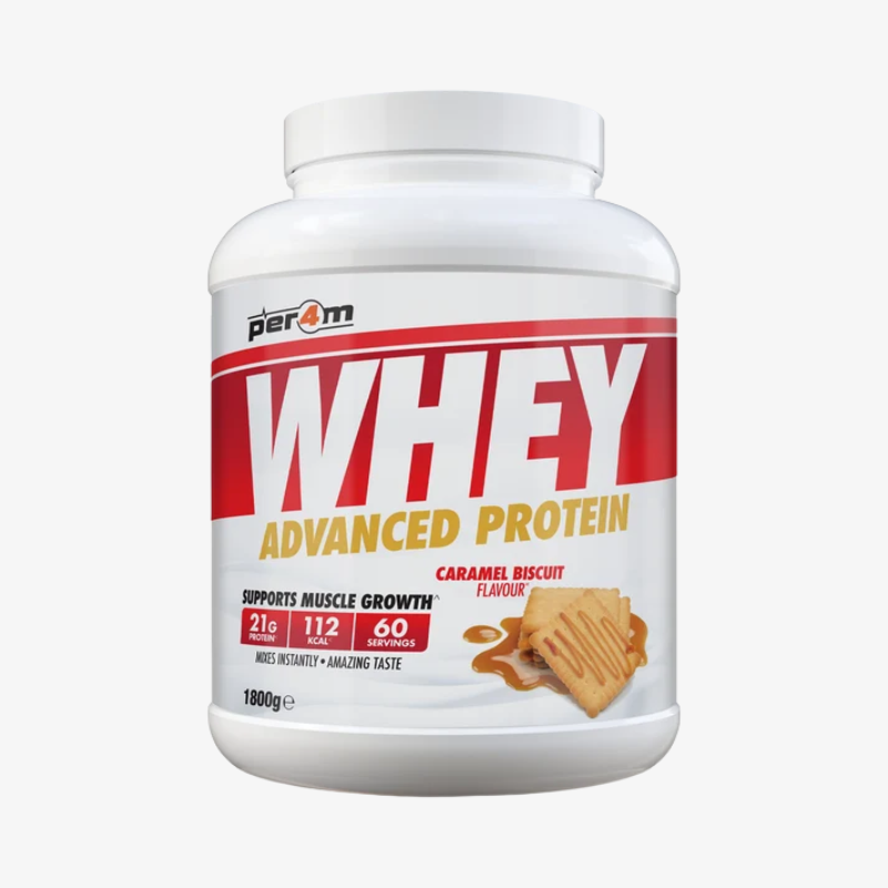 Whey Protein Per4m protéine whey goût Caramel Biscuit 1,8 kg