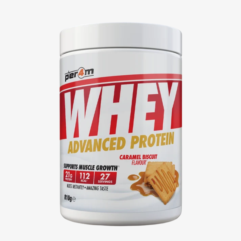 Whey Protein Per4m protéine whey goût Caramel Biscuit 810 g