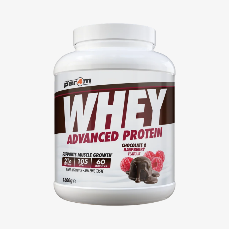 Whey Protein Per4m protéine whey goût Chocolat Framboise 1,8 kg