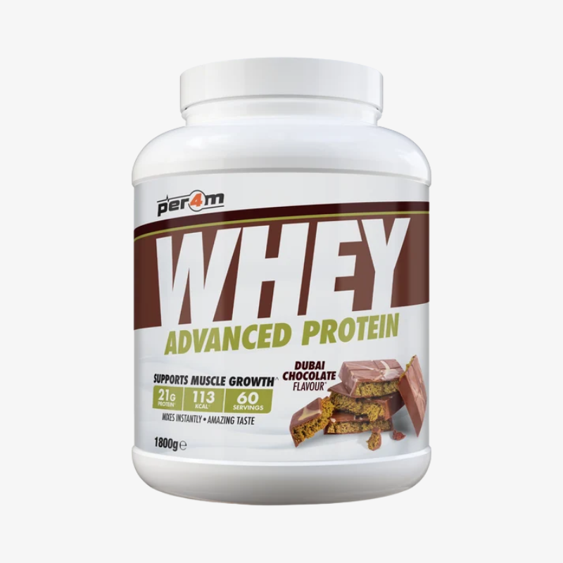 Whey Protein Per4m protéine whey goût Dubai Chocolate 1,8 kg