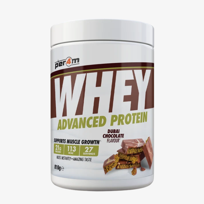 Whey Protein Per4m protéine whey goût Dubai Chocolate 810 g